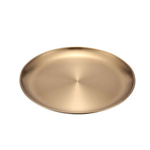 Load image into Gallery viewer, European Dinner Plates Gold Dining Plate Storage Tray Round Serving Dishes Plate Cake Tray Western Steak Tray Kitchen Plates
