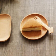 Load image into Gallery viewer, Vintage Wood Round Square Saucer Tray Dishes Cake Plate Home Serving Dessert Wooden Dinnerware Eco-firendly
