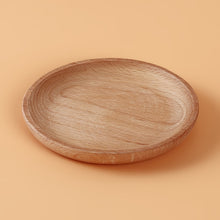 Load image into Gallery viewer, Vintage Wood Round Square Saucer Tray Dishes Cake Plate Home Serving Dessert Wooden Dinnerware Eco-firendly
