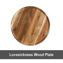 Load image into Gallery viewer, Whole Wood Lovesickness Wood Solid Wooden Pan Plate Fruit Dishes Saucer Tea Tray Dessert Dinner Plate Round Shape Tableware Set
