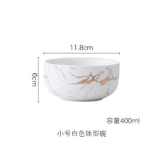 Load image into Gallery viewer, Best Gold Marble Glazes Ceramic Party Tableware Set Porcelain Breakfast Plates Dishes Noodle Bowl Coffee Mug Cup For Decoration
