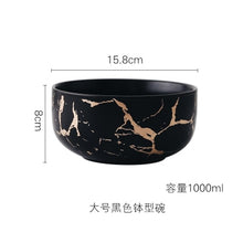 Load image into Gallery viewer, Best Gold Marble Glazes Ceramic Party Tableware Set Porcelain Breakfast Plates Dishes Noodle Bowl Coffee Mug Cup For Decoration
