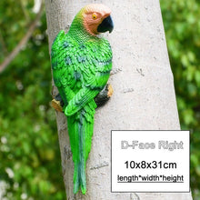 Load image into Gallery viewer, Resin Parrot Statue Wall Mounted DIY Outdoor Garden Tree Decoration Animal Sculpture For Home Office Garden Decor Ornament
