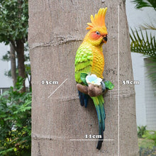 Load image into Gallery viewer, Resin Parrot Statue Wall Mounted DIY Outdoor Garden Tree Decoration Animal Sculpture For Home Office Garden Decor Ornament
