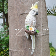 Load image into Gallery viewer, Resin Parrot Statue Wall Mounted DIY Outdoor Garden Tree Decoration Animal Sculpture For Home Office Garden Decor Ornament
