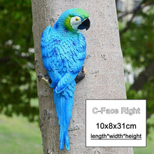 Load image into Gallery viewer, Resin Parrot Statue Wall Mounted DIY Outdoor Garden Tree Decoration Animal Sculpture For Home Office Garden Decor Ornament
