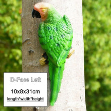 Load image into Gallery viewer, Resin Parrot Statue Wall Mounted DIY Outdoor Garden Tree Decoration Animal Sculpture For Home Office Garden Decor Ornament
