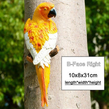 Load image into Gallery viewer, Resin Parrot Statue Wall Mounted DIY Outdoor Garden Tree Decoration Animal Sculpture For Home Office Garden Decor Ornament
