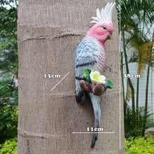 Load image into Gallery viewer, Resin Parrot Statue Wall Mounted DIY Outdoor Garden Tree Decoration Animal Sculpture For Home Office Garden Decor Ornament
