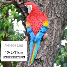 Load image into Gallery viewer, Resin Parrot Statue Wall Mounted DIY Outdoor Garden Tree Decoration Animal Sculpture For Home Office Garden Decor Ornament
