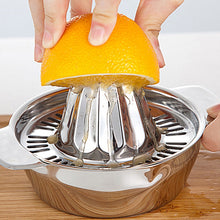 Load image into Gallery viewer, Portable lemon orange manual fruit juicer 304 stainless steel kitchen accessories tools citrus 100% raw hand pressed juice maker
