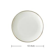 Load image into Gallery viewer, Gold Edge Ceramic Plate Dish White Porcelain Tableware Western-style Dinner Dishes and Plates Sets
