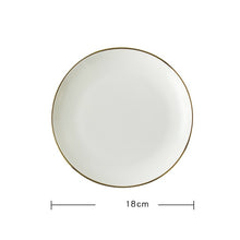 Load image into Gallery viewer, Gold Edge Ceramic Plate Dish White Porcelain Tableware Western-style Dinner Dishes and Plates Sets
