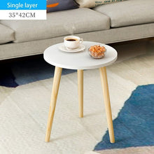 Load image into Gallery viewer, Creative Nordic Wood Low Round Coffee Table Dirty Storage Table Tea Fruit Snack Service Plate Tray Bed Living Room Sofa Side
