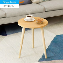 Load image into Gallery viewer, Creative Nordic Wood Low Round Coffee Table Dirty Storage Table Tea Fruit Snack Service Plate Tray Bed Living Room Sofa Side
