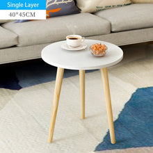 Load image into Gallery viewer, Creative Nordic Wood Low Round Coffee Table Dirty Storage Table Tea Fruit Snack Service Plate Tray Bed Living Room Sofa Side
