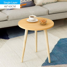 Load image into Gallery viewer, Creative Nordic Wood Low Round Coffee Table Dirty Storage Table Tea Fruit Snack Service Plate Tray Bed Living Room Sofa Side
