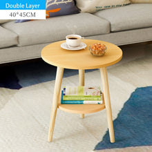 Load image into Gallery viewer, Creative Nordic Wood Low Round Coffee Table Dirty Storage Table Tea Fruit Snack Service Plate Tray Bed Living Room Sofa Side
