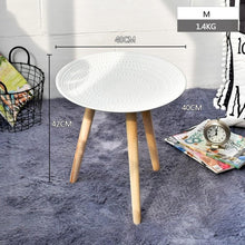 Load image into Gallery viewer, Creative Round Nordic Wood Coffee Table Bed Sofa Side Table Tea Fruit Snack Service Plate Tray Small Desk Living Room Furniture
