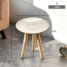 Load image into Gallery viewer, Creative Round Nordic Wood Coffee Table Bed Sofa Side Table Tea Fruit Snack Service Plate Tray Small Desk Living Room Furniture
