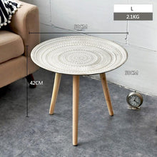 Load image into Gallery viewer, Creative Round Nordic Wood Coffee Table Bed Sofa Side Table Tea Fruit Snack Service Plate Tray Small Desk Living Room Furniture
