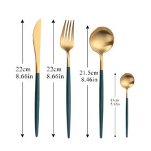 Load image into Gallery viewer, Christmas Gift Dinnerware Sets 304Stainless Steel Cutlery Set Silverware Dining Sets Fork Knife Spoon Set Tableware Dropshipping
