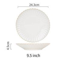 Load image into Gallery viewer, White Ceramic Plate Set Home Dinner Plate Bowl Steak Salad Tableware Creative Nordic Breakfast Dishes Plates Sets Coffee Mug Cup
