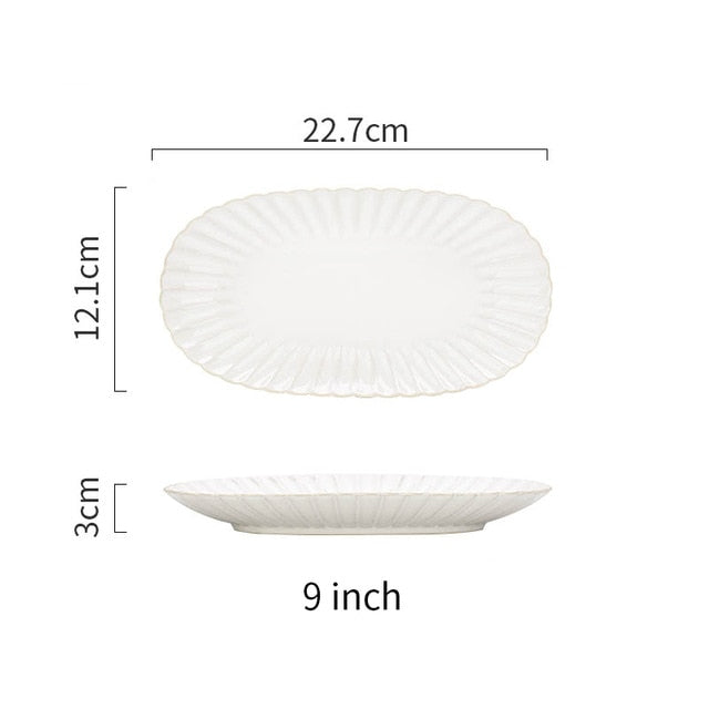 White Ceramic Plate Set Home Dinner Plate Bowl Steak Salad Tableware Creative Nordic Breakfast Dishes Plates Sets Coffee Mug Cup