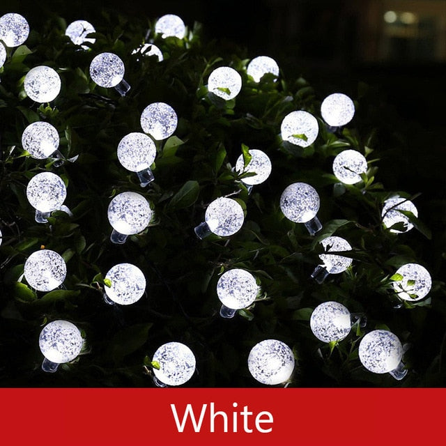 50 LEDs 10m Crystal Ball Solar Light Outdoor IP65 Waterproof String Fairy Lamps Solar Garden Garlands Christmas Decoration