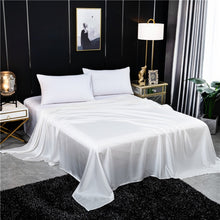 Load image into Gallery viewer, Solid Color Flat Sheet Silk Bed Sheet King Queen Luxury natural Silk Super Soft Comfortable Bedsheets
