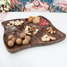 Load image into Gallery viewer, Whole Wood Wood Irregular Oval Solid Wood Pan Plate Fruit Dishes Saucer Tea Tray Dessert Dinner Plate Tableware Set
