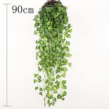 Load image into Gallery viewer, Artificial Plant Vines Wall Hanging Rattan Leaves Branches Outdoor Garden Home Decoration Plastic Fake Silk Leaf Green Plant Ivy
