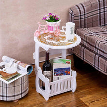 Load image into Gallery viewer, Small Round Coffee Table Bedside Table Tea Fruit Service Plate Tray Sofa Side Table Home Furniture Living Room Coffee Tables
