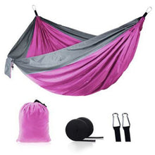 Load image into Gallery viewer, Ultralight Outdoor Camping nylon Hammock Sleep Swing Tree Bed Garden Backyard Furniture Hanging Double Hammock Chair Hangmat
