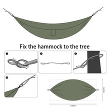 Load image into Gallery viewer, Ultralight Outdoor Camping nylon Hammock Sleep Swing Tree Bed Garden Backyard Furniture Hanging Double Hammock Chair Hangmat
