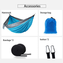 Load image into Gallery viewer, Ultralight Outdoor Camping nylon Hammock Sleep Swing Tree Bed Garden Backyard Furniture Hanging Double Hammock Chair Hangmat
