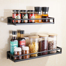 Load image into Gallery viewer, Kitchen Organizer Wall Mount Bracket Wall Storage Rack Spice Jar Rack Cabinet Shelf Kitchen Gadget Supplies Bathroom Rack
