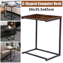 Load image into Gallery viewer, Douxlife Vintage C Shape Coffee Table Wooden Metal Frame Sofa Side Table End Table Home computer Desk Storage Holders Furniture
