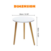 Load image into Gallery viewer, Round Nordic Wood Coffee Table Bed Sofa Side Table Movable Tea Fruit Snack End Table Small Desk Living Room Furniture 35 x 42 cm
