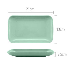 Load image into Gallery viewer, Shatter-resistant Japanese Style Wheat Straw Square Home Dining Plate Dessert Pasta Dinner Pure Color Fruit Snack Flavor Plate
