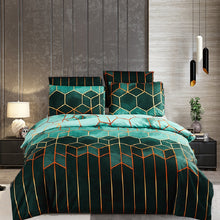 Load image into Gallery viewer, Geometric Gilt Duvet Cover Set Nordic 240x220 King Size Bedding Sets Double Queen Plaid Quilt Covers Pillowcase (No Bed Sheet)
