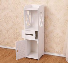 Load image into Gallery viewer, 4 Layers Living Room Cabinet Rack Cupboard Storage Shelves Bathroom Corner Floor Cabinet Unit Toilet Tissue Drawers Furniture
