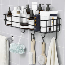 Load image into Gallery viewer, Wall Mounted Bathroom Shelves Floating Shelf Shower Hanging Basket Shampoo Holder WC Accessories Kitchen Seasoning Storage Rack
