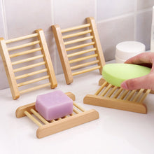 Load image into Gallery viewer, Portable Soap Dishes Natural Wood Soap Tray Holder Dish Storage Bath Shower Plate Home Bathroom Wash Soap Holder Organizer
