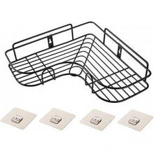 Load image into Gallery viewer, Metal corner nail-free double-layer storage rack bathroom kitchen shampoo spice storage rack living room bedroom storage rack
