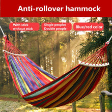 Load image into Gallery viewer, Portable Hammock Outdoor Hammock Garden Sports Home Travel Camping Swing Canvas Stripe Hang Bed Hammock Double Single People
