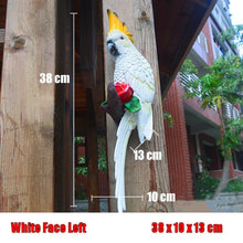 Load image into Gallery viewer, Resin Parrot Statue Wall Mounted DIY Outdoor Garden Tree Decoration Animal Sculpture For Home Office Garden Decor Ornament
