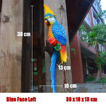 Load image into Gallery viewer, Resin Parrot Statue Wall Mounted DIY Outdoor Garden Tree Decoration Animal Sculpture For Home Office Garden Decor Ornament
