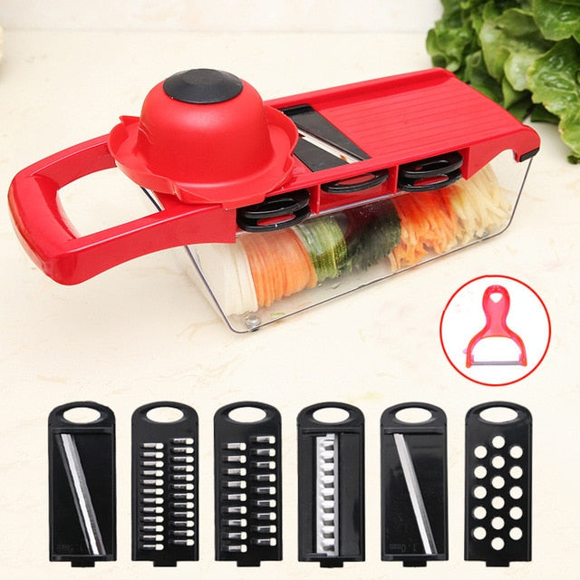 Multifunctional Vegetable Cutter Shredders Slicers Fruit Potato Peeler Carrot Grater Kitchen Accessories Basket Vegetable Slicer