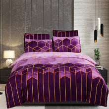 Load image into Gallery viewer, Geometric Gilt Duvet Cover Set Nordic 240x220 King Size Bedding Sets Double Queen Plaid Quilt Covers Pillowcase (No Bed Sheet)
